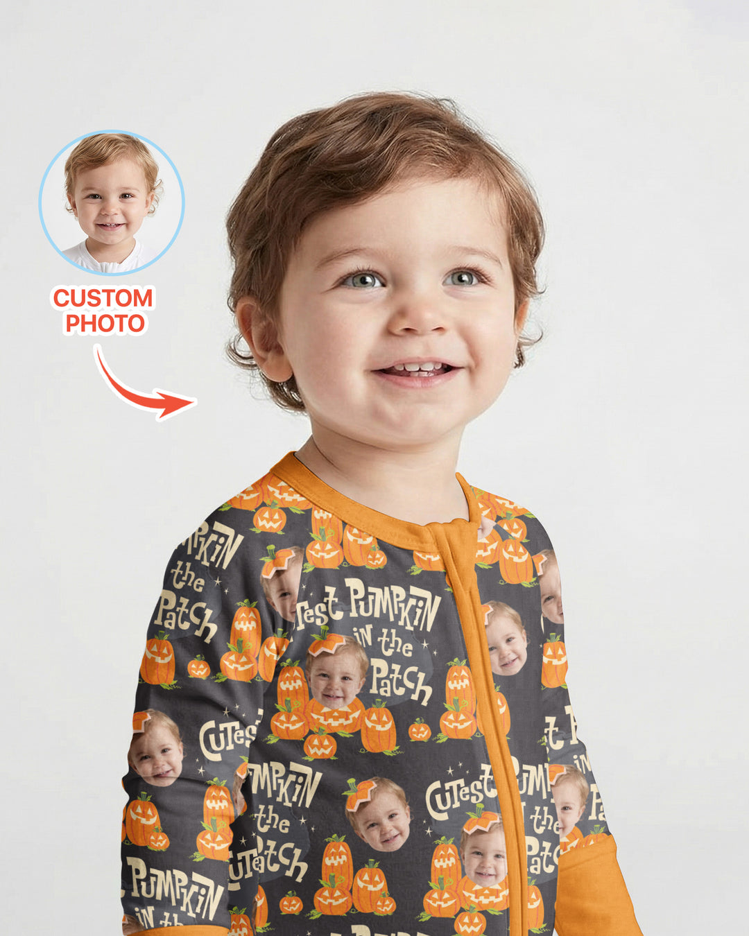 Gerippte Babykleidung mit individuellem Foto - Weich &amp; Skizzenhaft