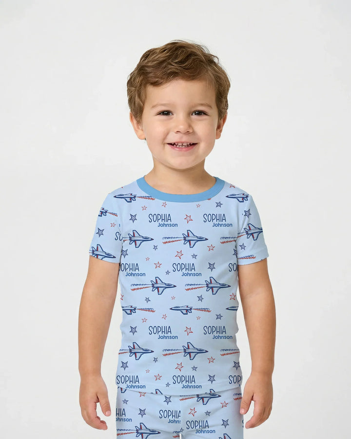 Zweiteiliges, kurzärmliges Pyjama-Set mit Marienkäfern
