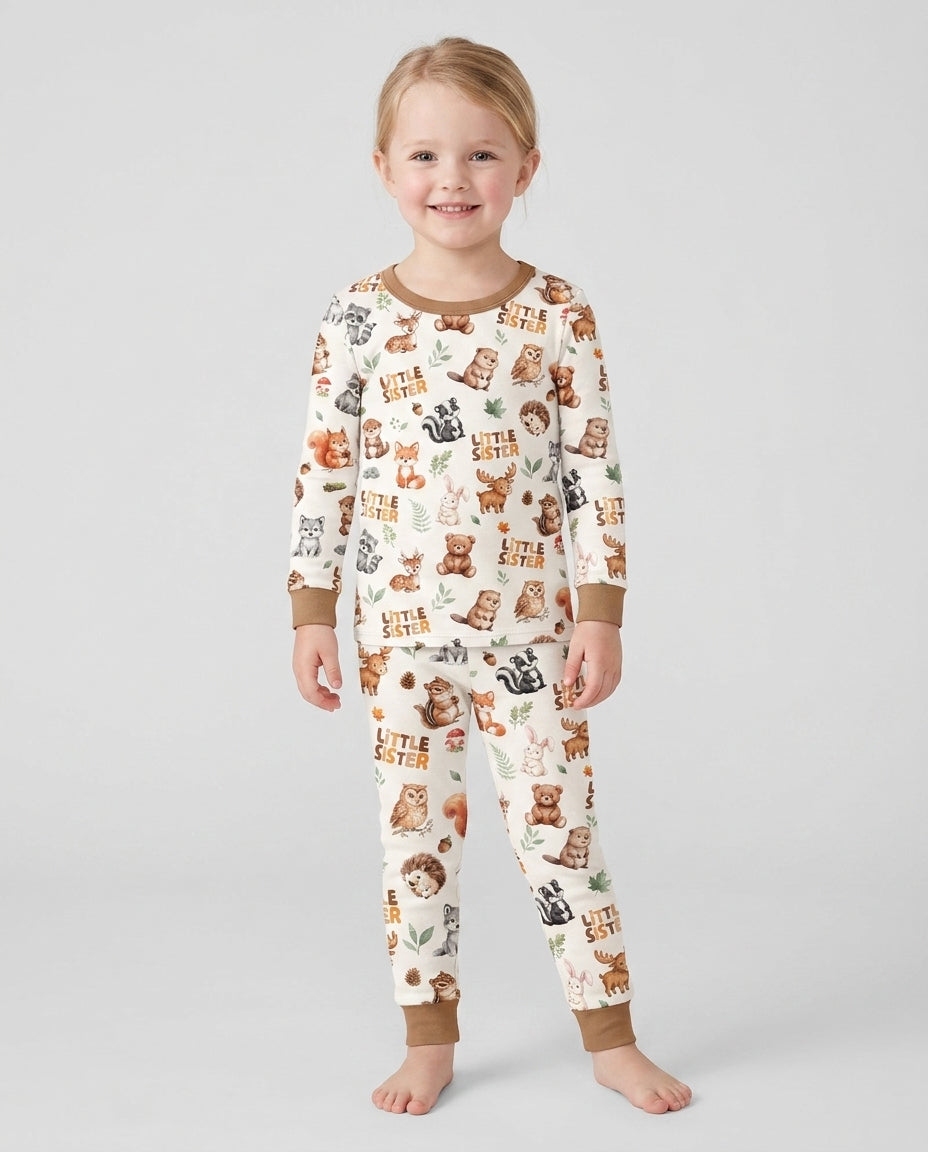 Zweiteiliges Langarm-Pyjama-Set mit Sommerfrüchten