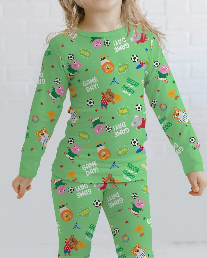 Zweiteiliges Langarm-Pyjama-Set mit Sommerfrüchten