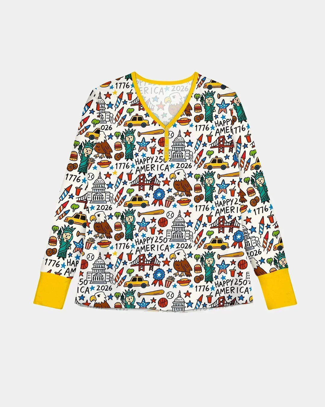 Doodle America 250. Jubiläum Familien-Bambus-Pyjama-Set für Damen