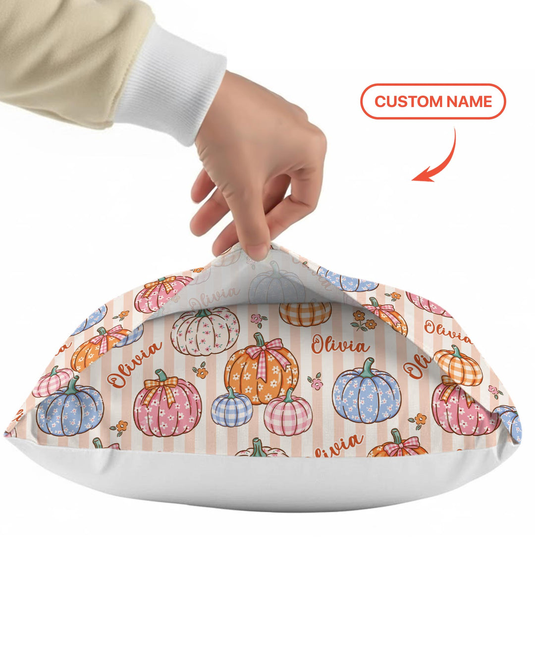 Custom Name Pumpkin Patch Bamboo Pillow Case