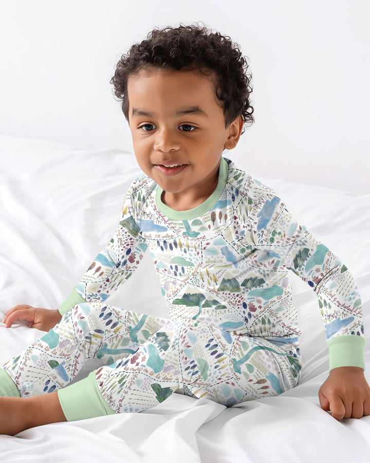 Zweiteiliges Langarm-Pyjama-Set mit Sommerfrüchten