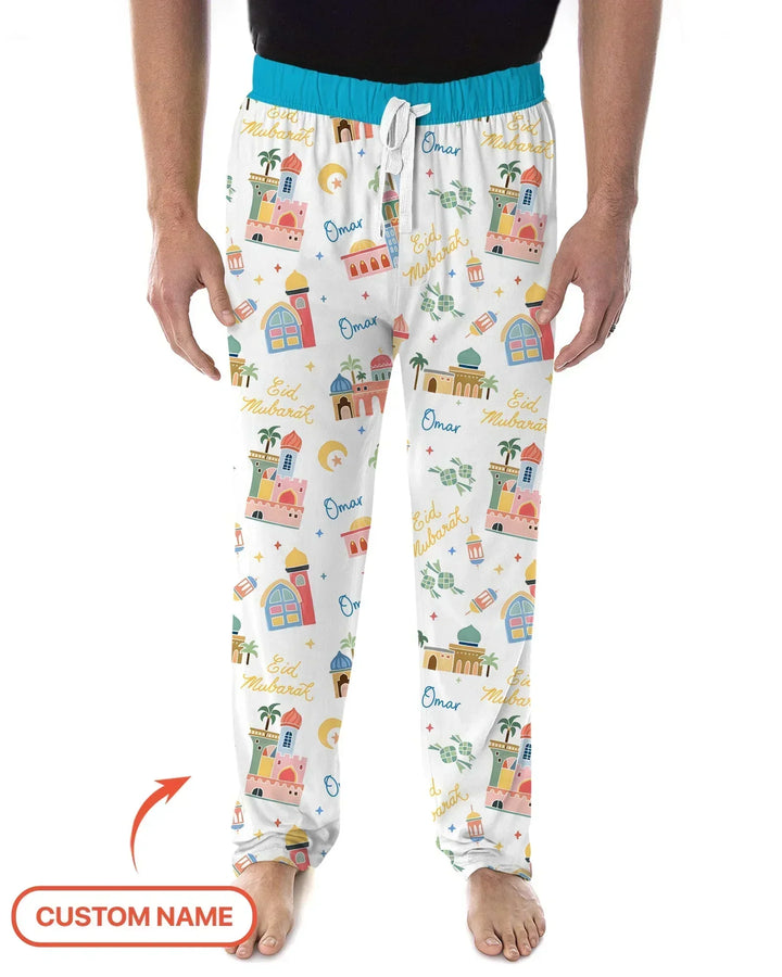 Eid Mubarak Custom Name Bamboo Men's Pajama Set
