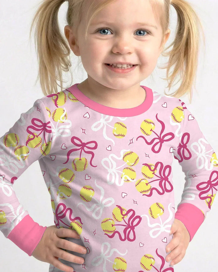 Zweiteiliges Langarm-Pyjama-Set mit Sommerfrüchten