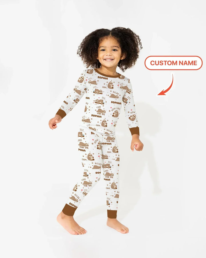 Zweiteiliges Langarm-Pyjama-Set mit Sommerfrüchten