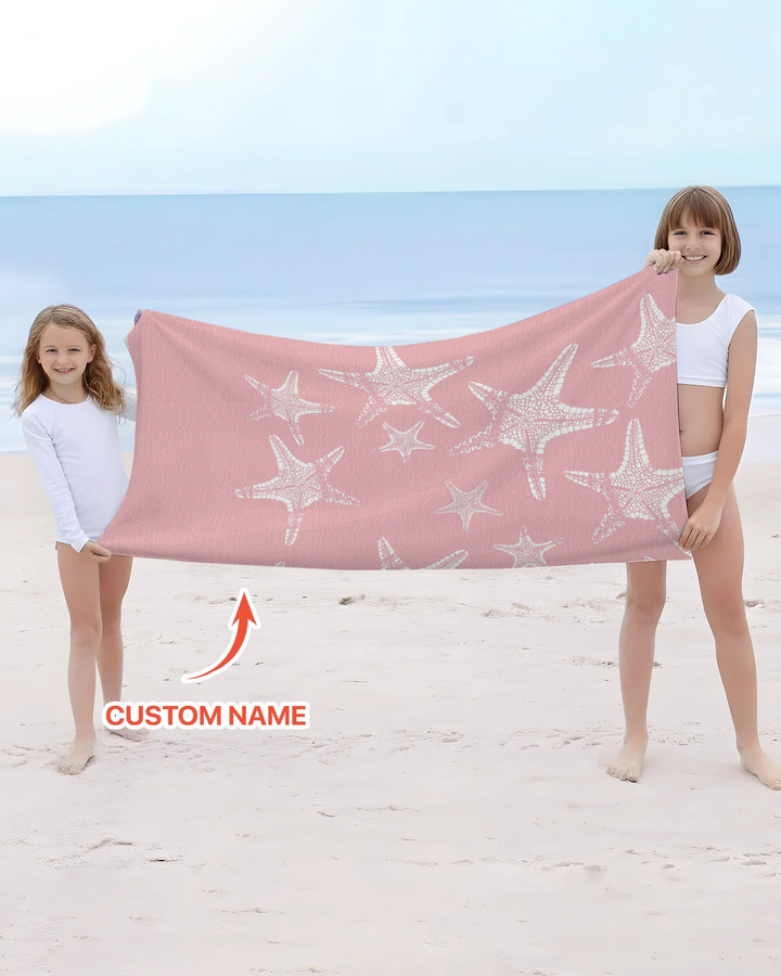 Personalisiertes Seestern-Bambus-Strandtuch mit Namen