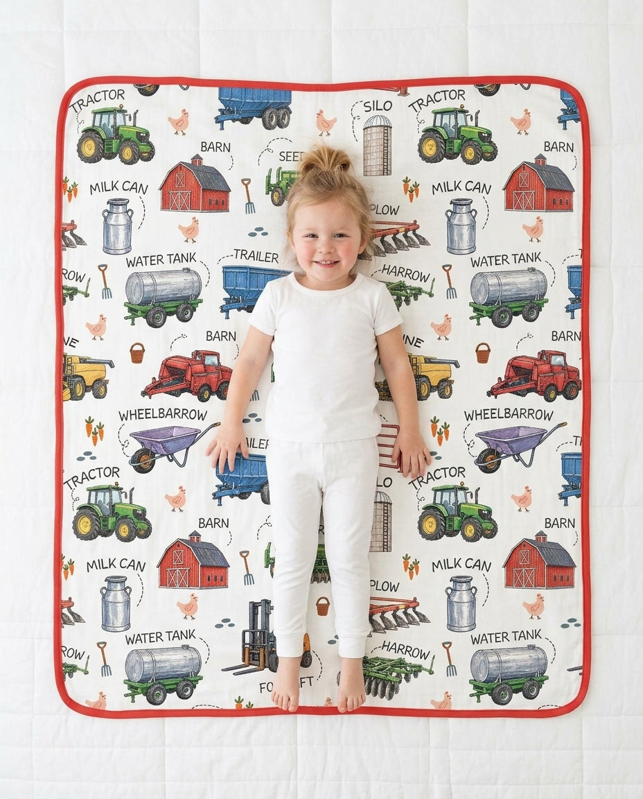 Little Farmer Bamboo Blanket