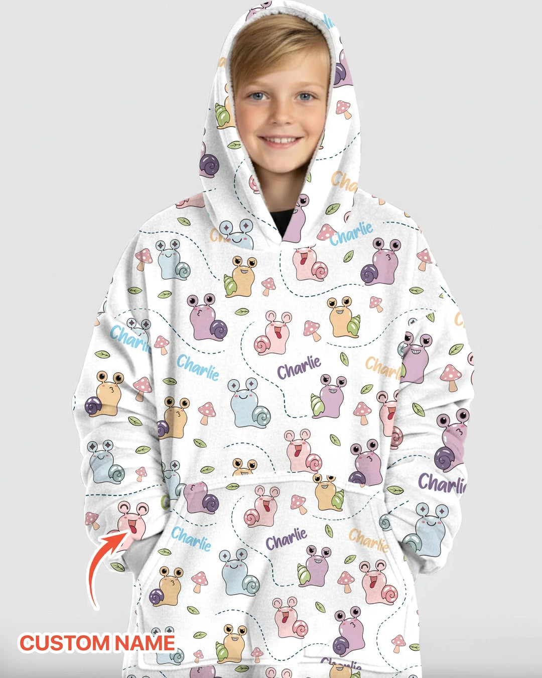 Personalisierbare Decken-Hoodie aus Bambus „Snailed it!“