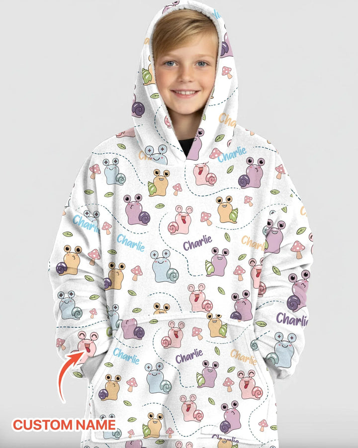 Personalisierbare Decken-Hoodie aus Bambus „Snailed it!“