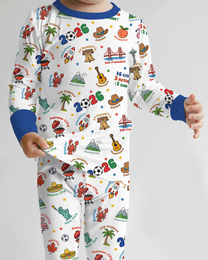 Zweiteiliges Langarm-Pyjama-Set mit Sommerfrüchten