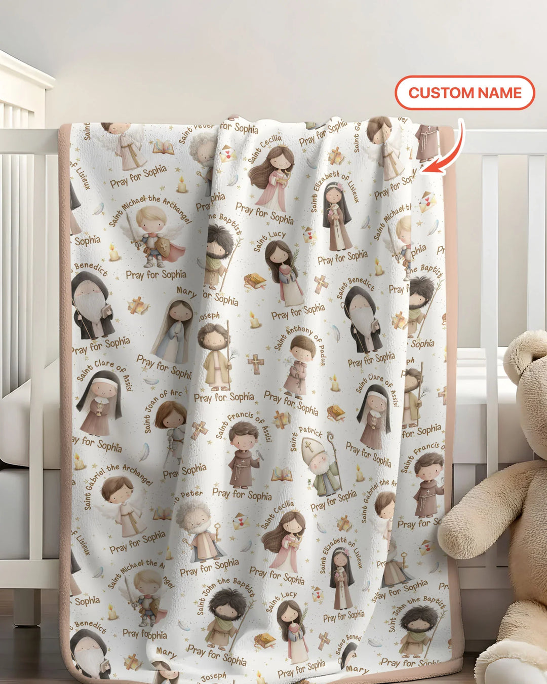 Pray For Me Custom Name Bamboo Blanket