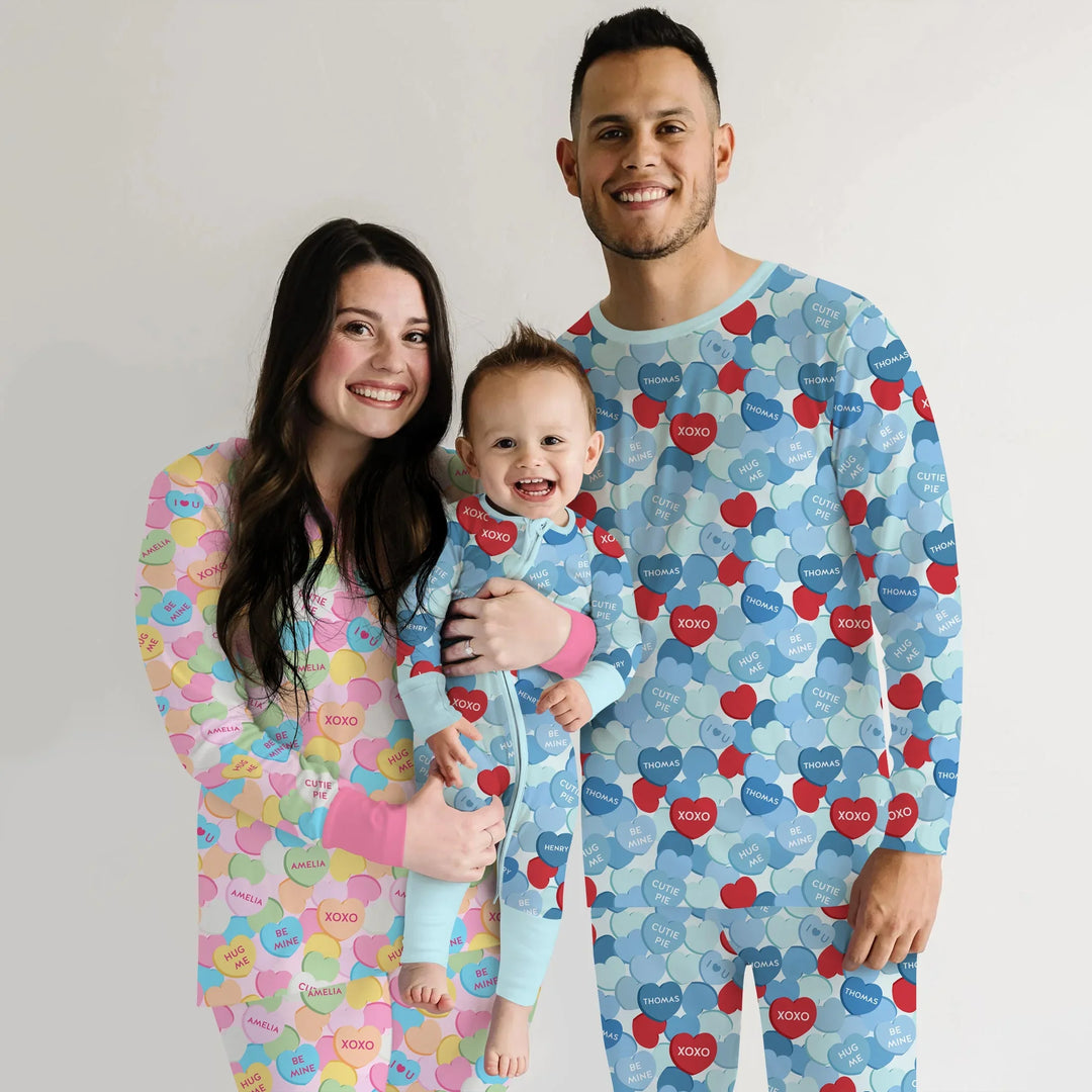 Valentine Candy Crush Family Matching Bamboo Men's Pajama Set