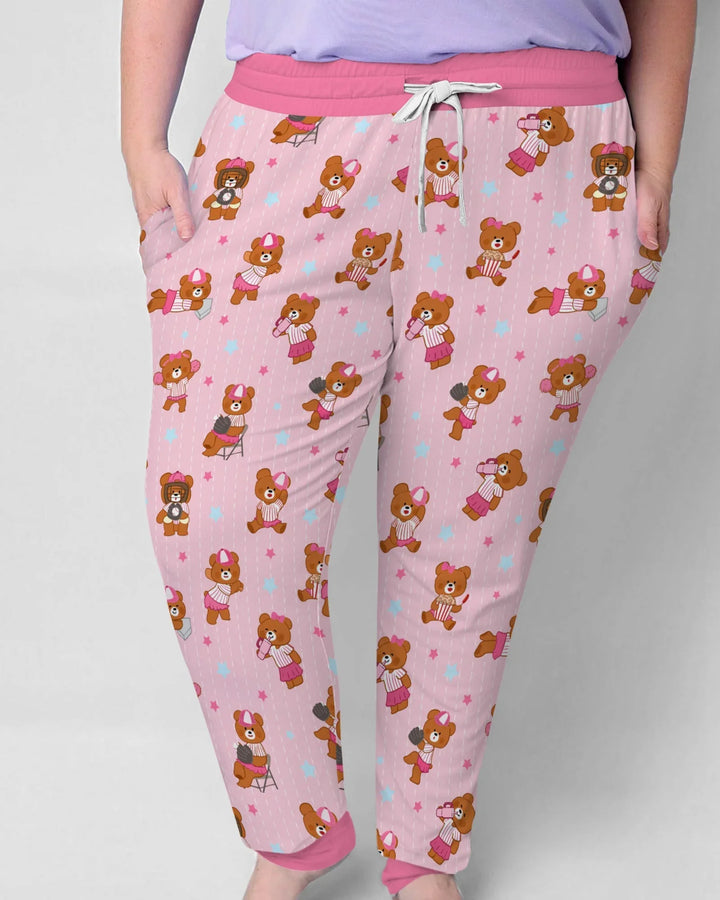 Geboren, um Baseball zu spielen, Damen-Pyjama-Set aus Bambus