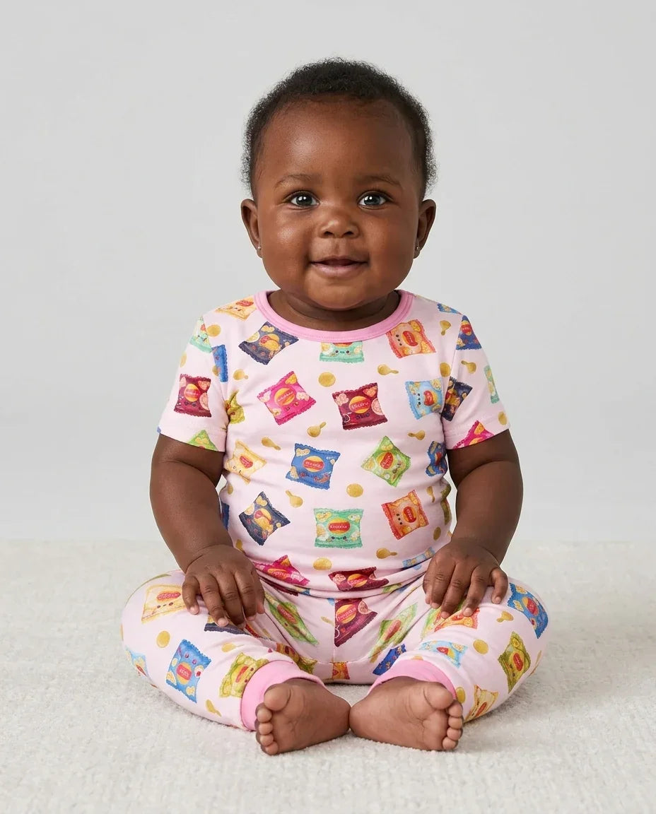 Zweiteiliges, kurzärmliges Pyjama-Set mit Marienkäfern