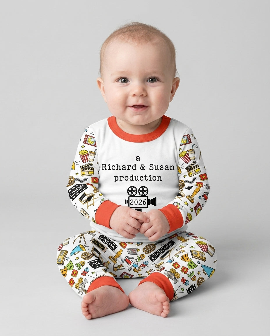 Zweiteiliges Langarm-Pyjama-Set mit Sommerfrüchten