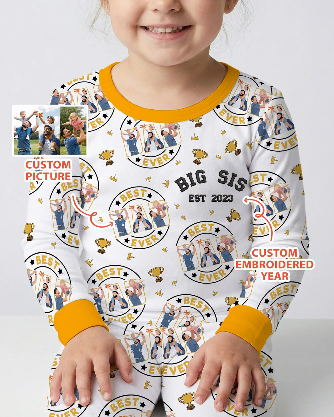 Zweiteiliges Langarm-Pyjama-Set mit Sommerfrüchten