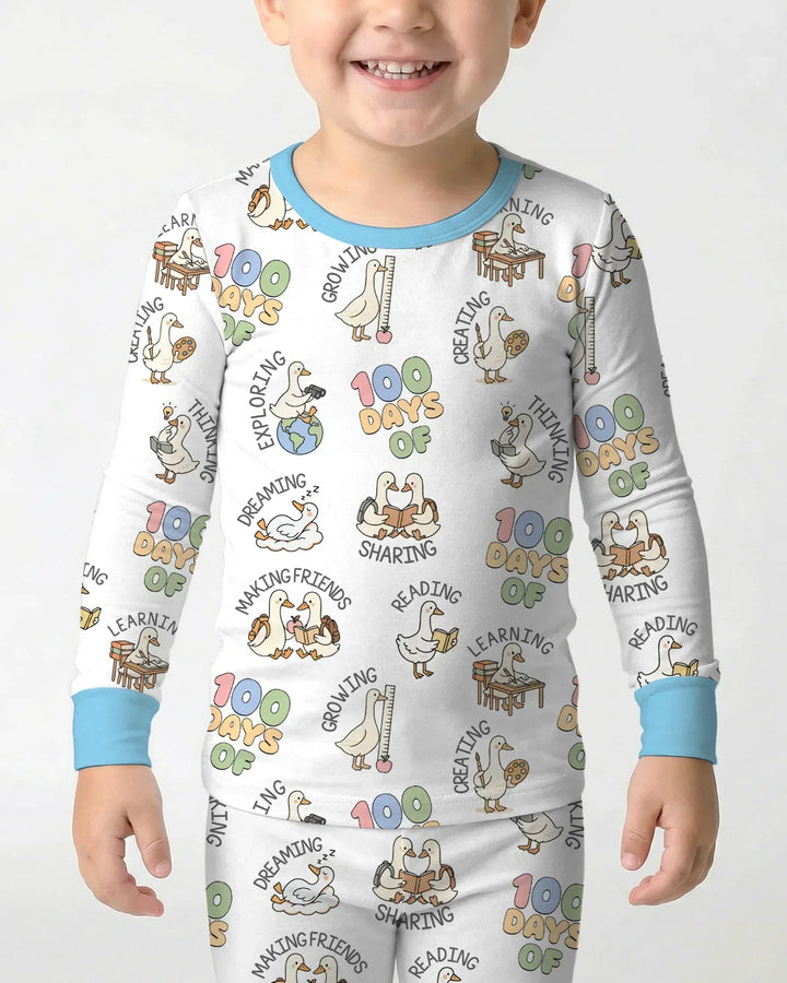 Zweiteiliges Langarm-Pyjama-Set mit Sommerfrüchten