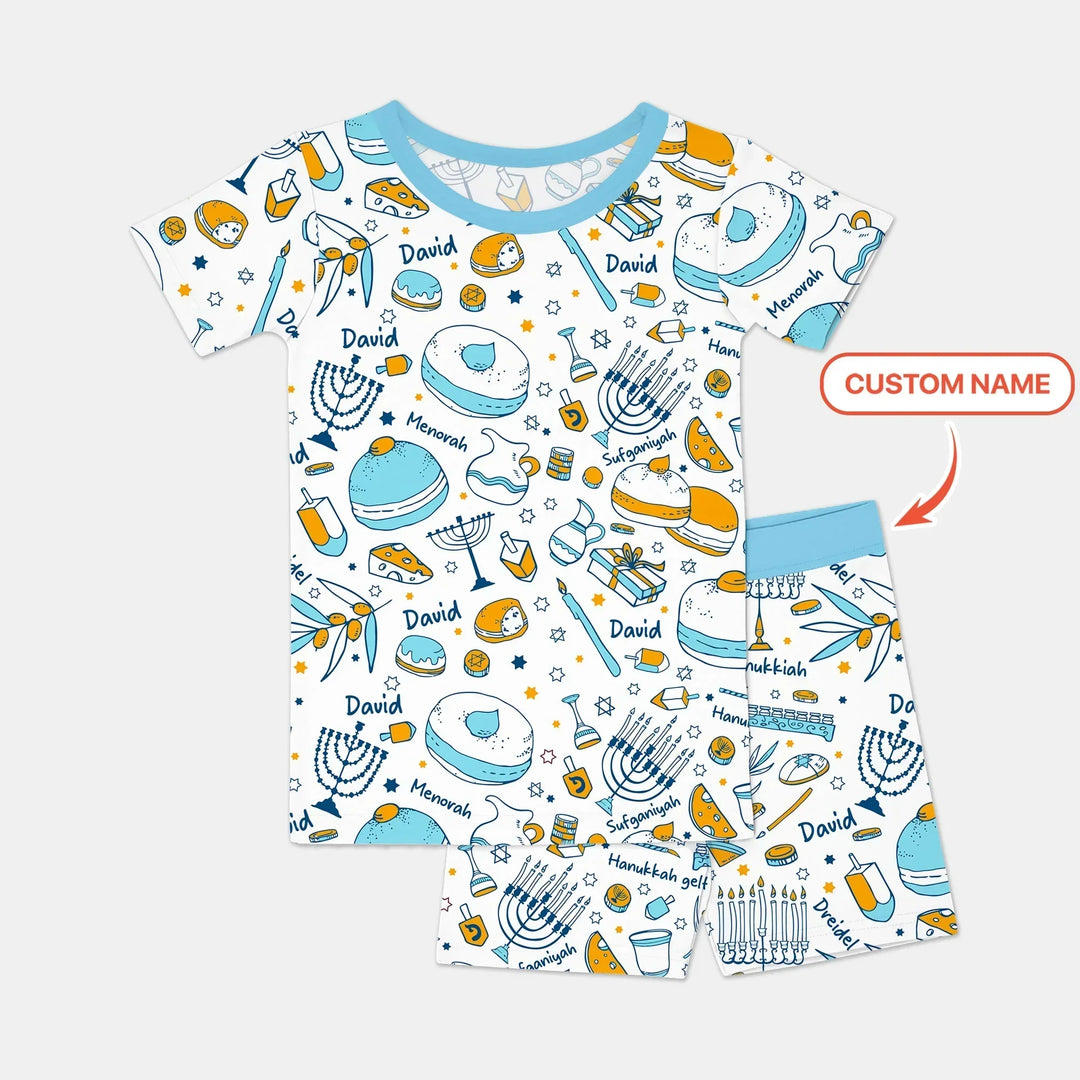 Zweiteiliges Pyjama-Set mit kurzen Ärmeln und Shorts im Sommer-Design