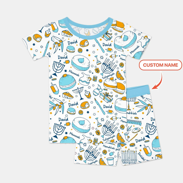 Zweiteiliges Pyjama-Set mit kurzen Ärmeln und Shorts im Sommer-Design