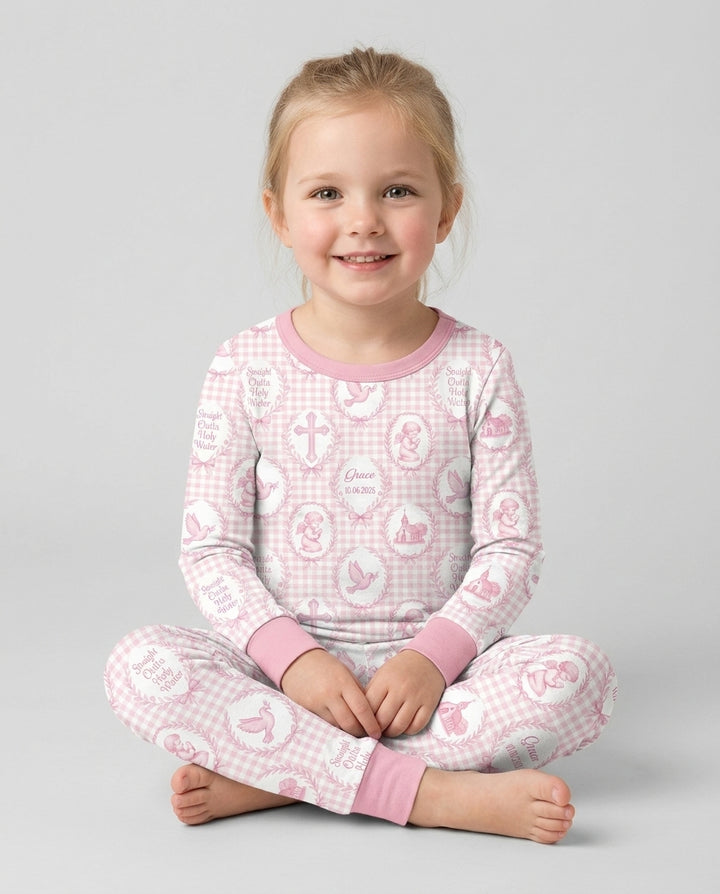 Zweiteiliges Langarm-Pyjama-Set mit Sommerfrüchten