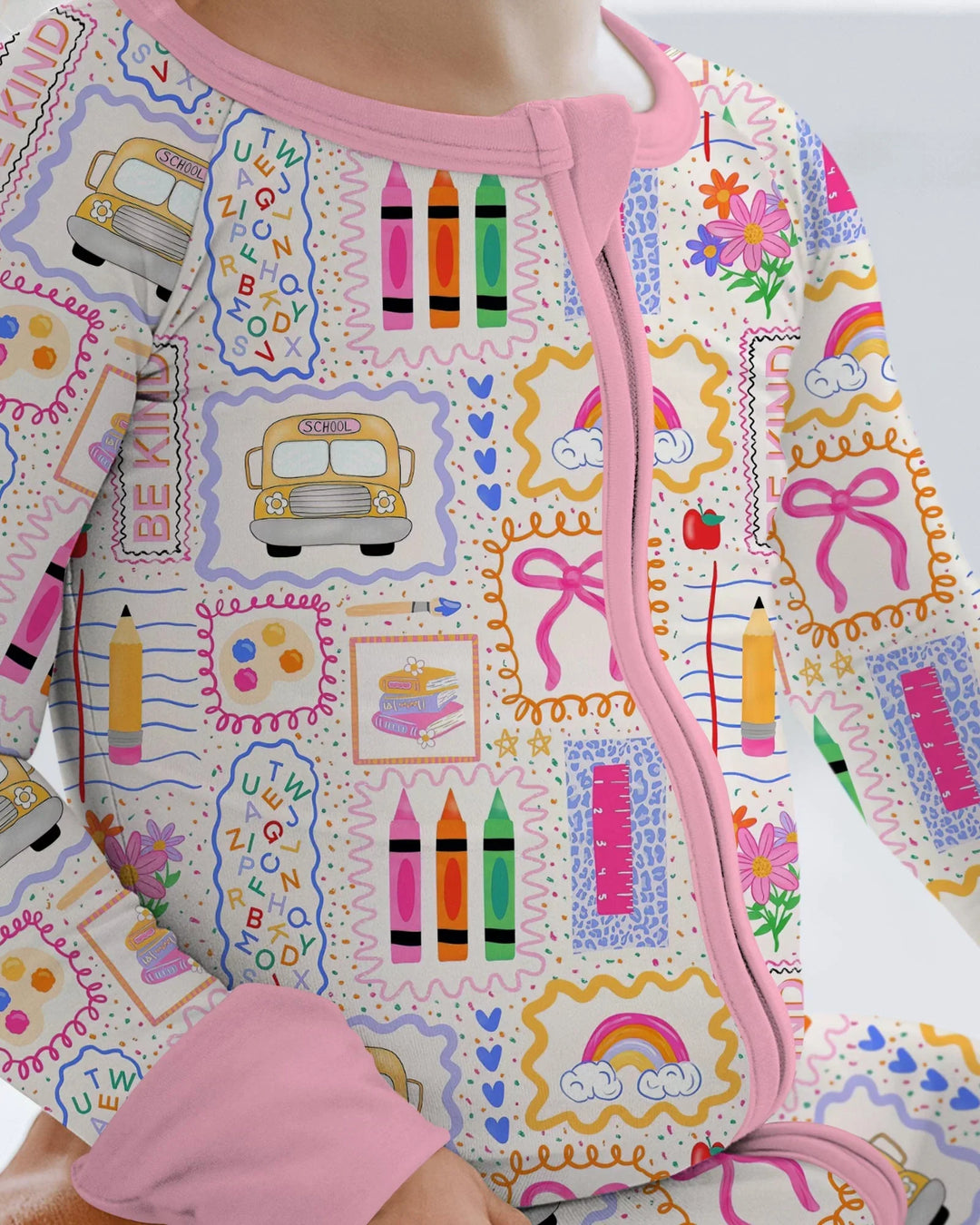 Colorful Doodle School Bamboo Convertible Zippy