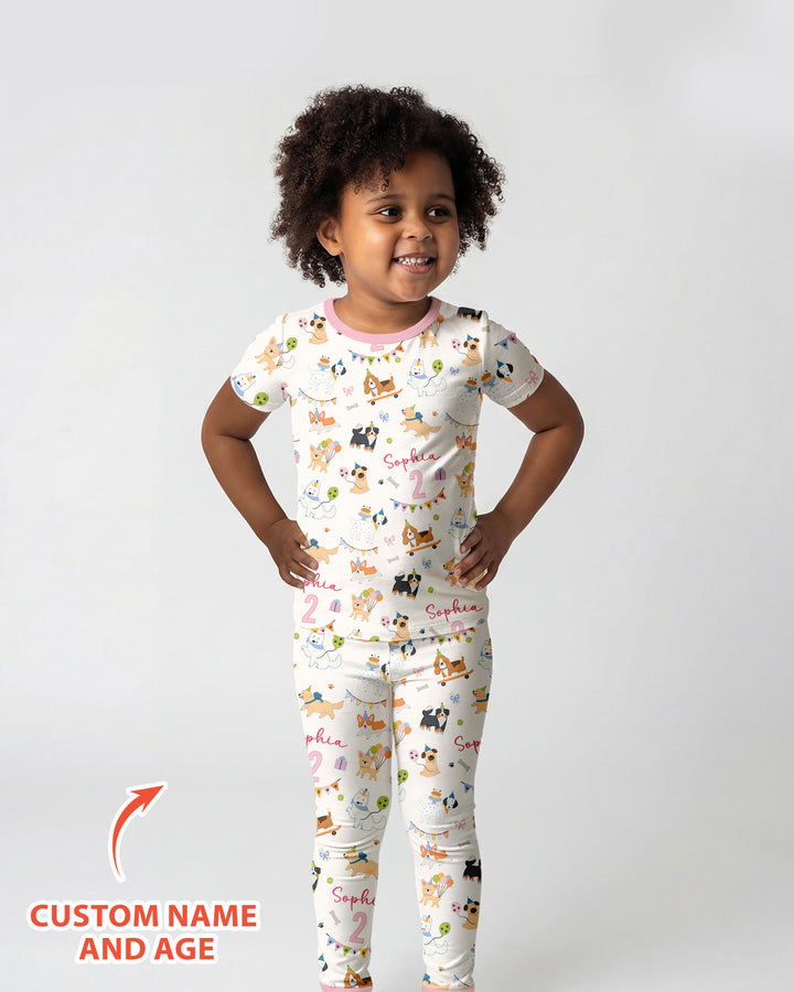 Zweiteiliges, kurzärmliges Pyjama-Set mit Marienkäfern