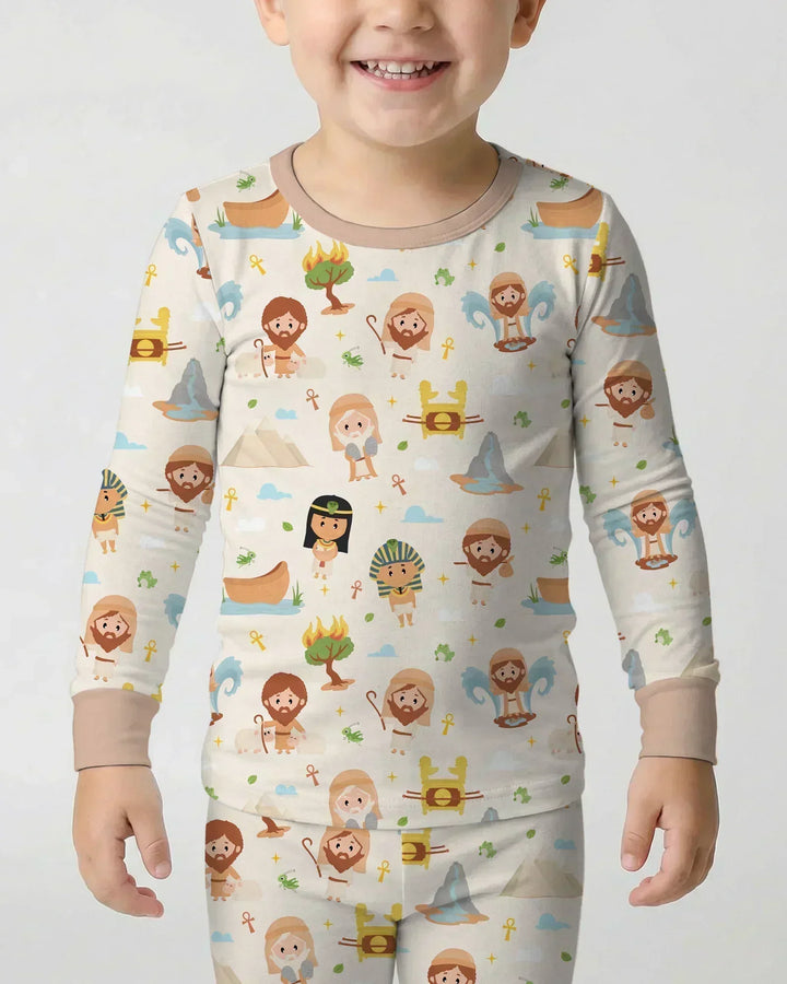 Zweiteiliges Langarm-Pyjama-Set mit Sommerfrüchten