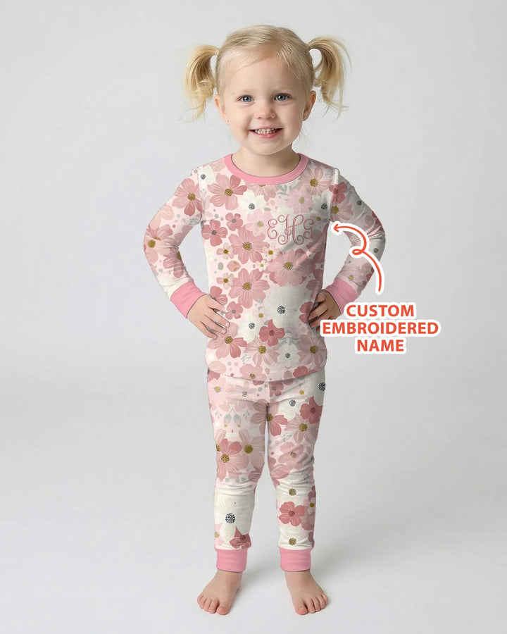 Zweiteiliges Langarm-Pyjama-Set mit Sommerfrüchten