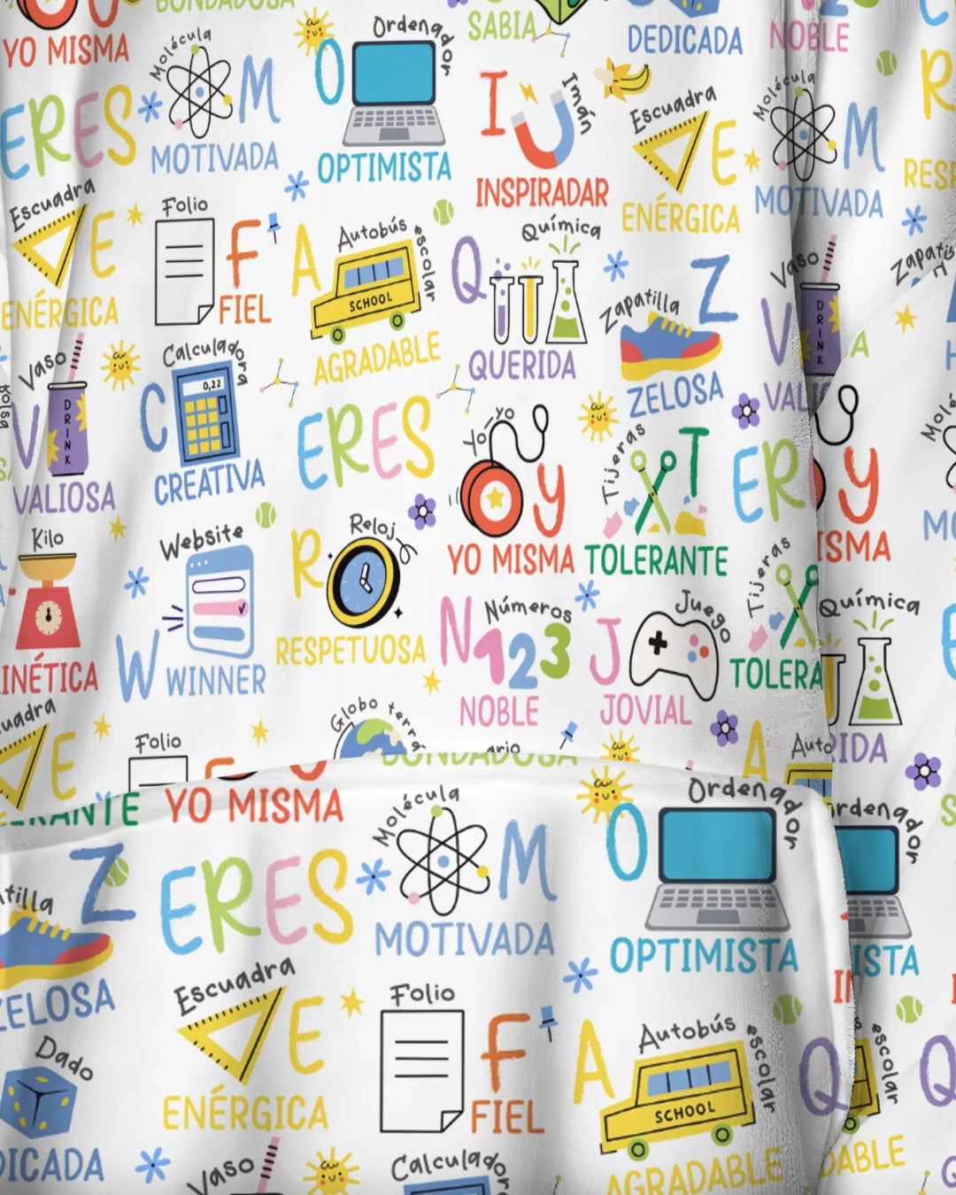 Du bist spanisches Alphabet Version Bambus-Kuschelpullover