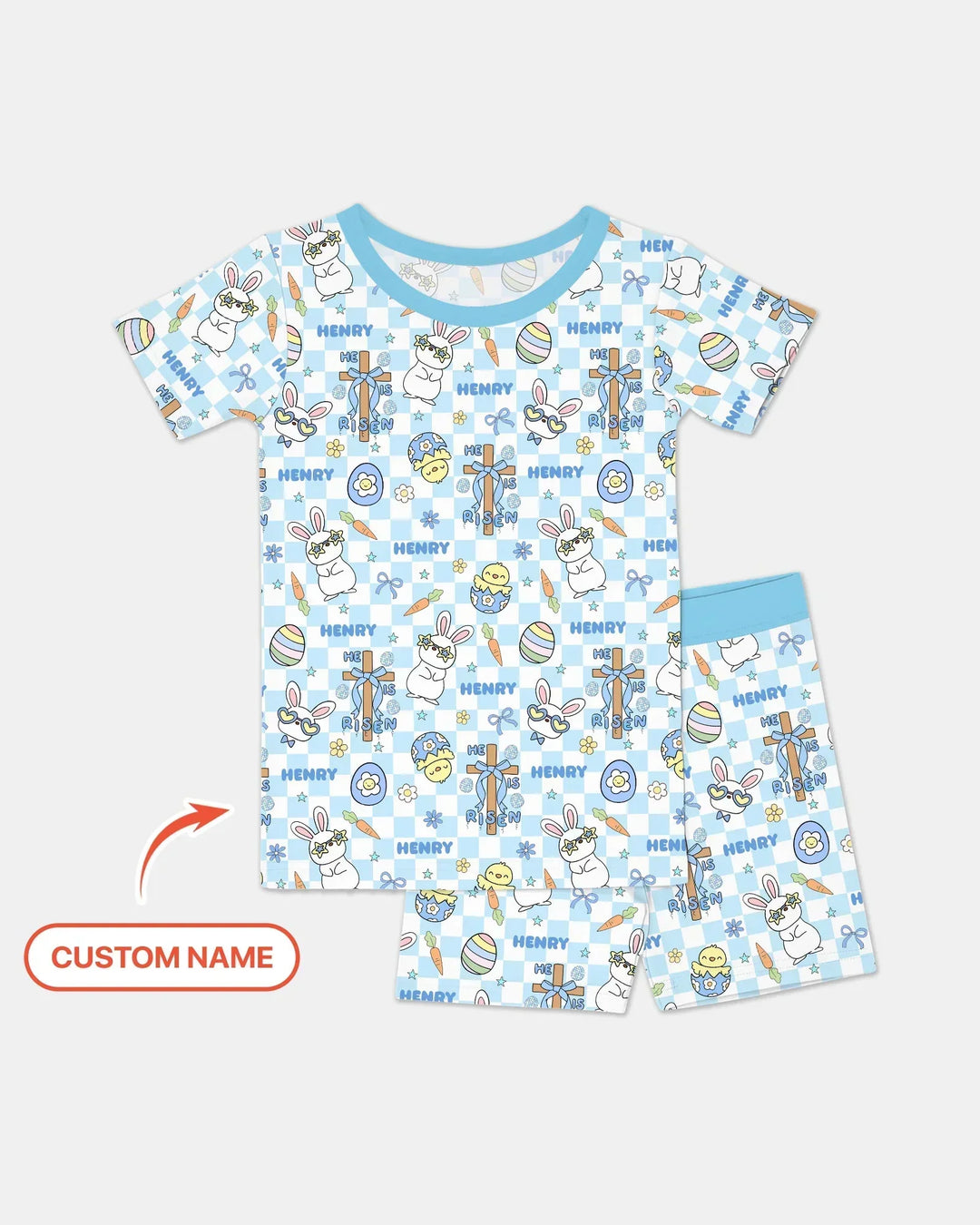 Zweiteiliges Pyjama-Set mit kurzen Ärmeln und Shorts im Sommer-Design