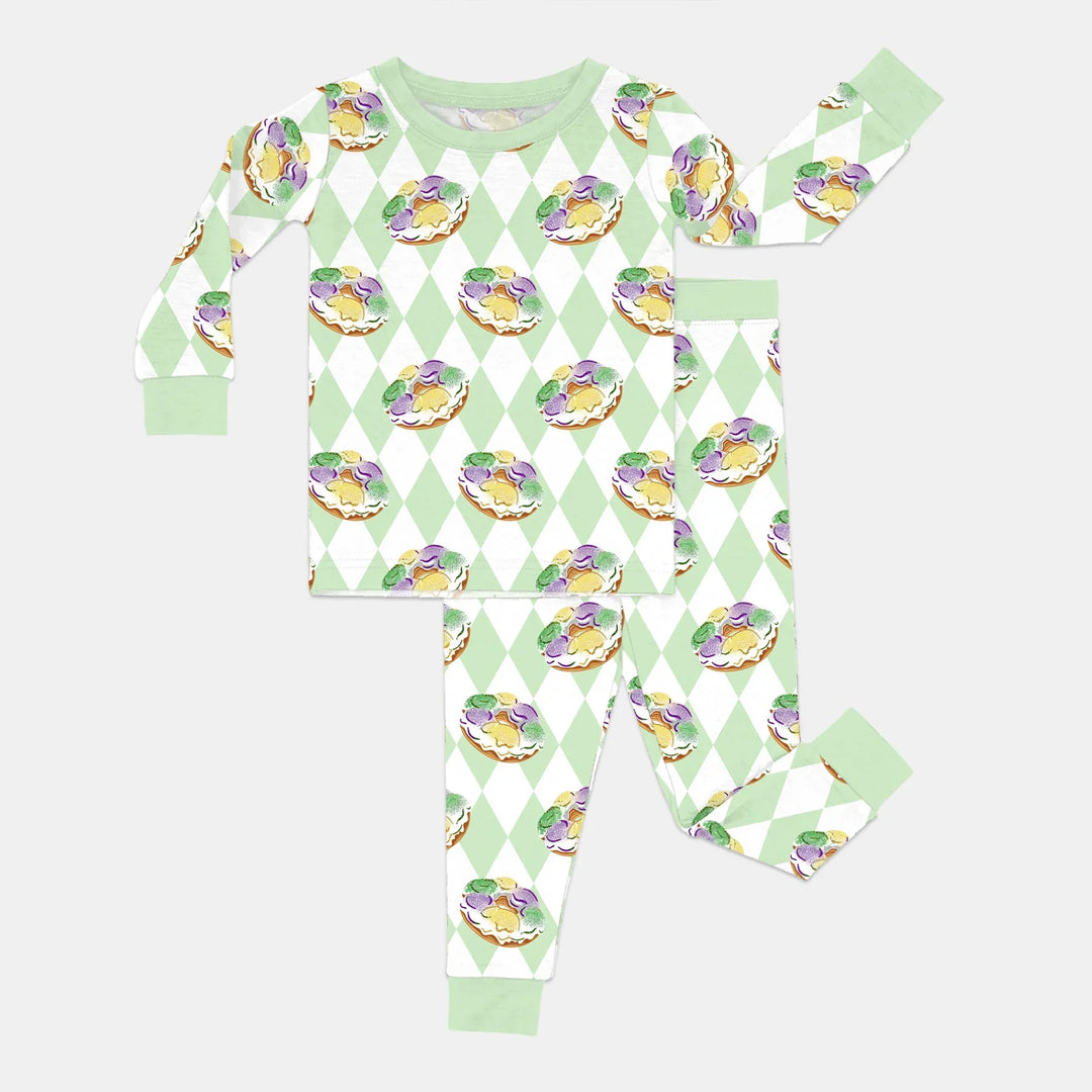 Zweiteiliges Langarm-Pyjama-Set mit Sommerfrüchten