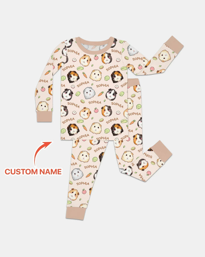 Zweiteiliges Langarm-Pyjama-Set mit Sommerfrüchten