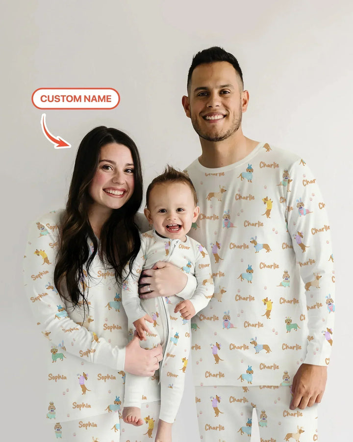Zweiteiliges Langarm-Pyjama-Set mit Sommerfrüchten