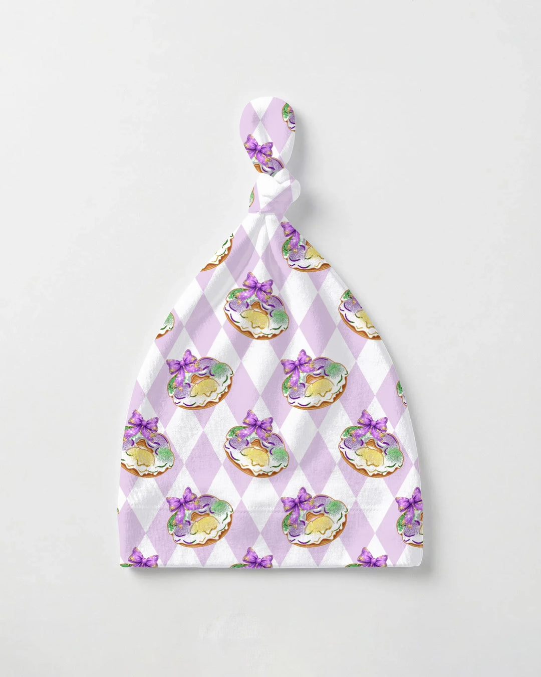 Mardi Gras Donut Bamboo Knotted Hat