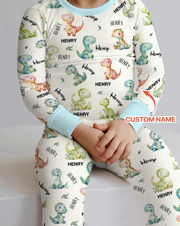 Zweiteiliges Langarm-Pyjama-Set mit Sommerfrüchten