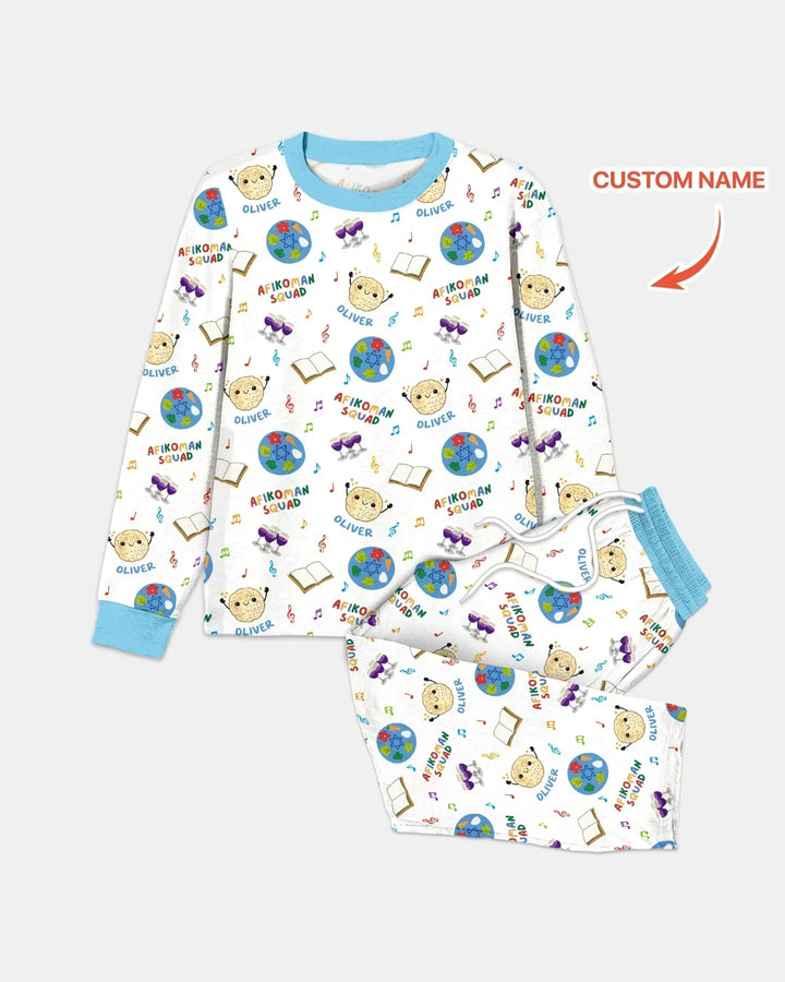 Custom Name Passover Afikoman Squad Bamboo Men's Pajama Set