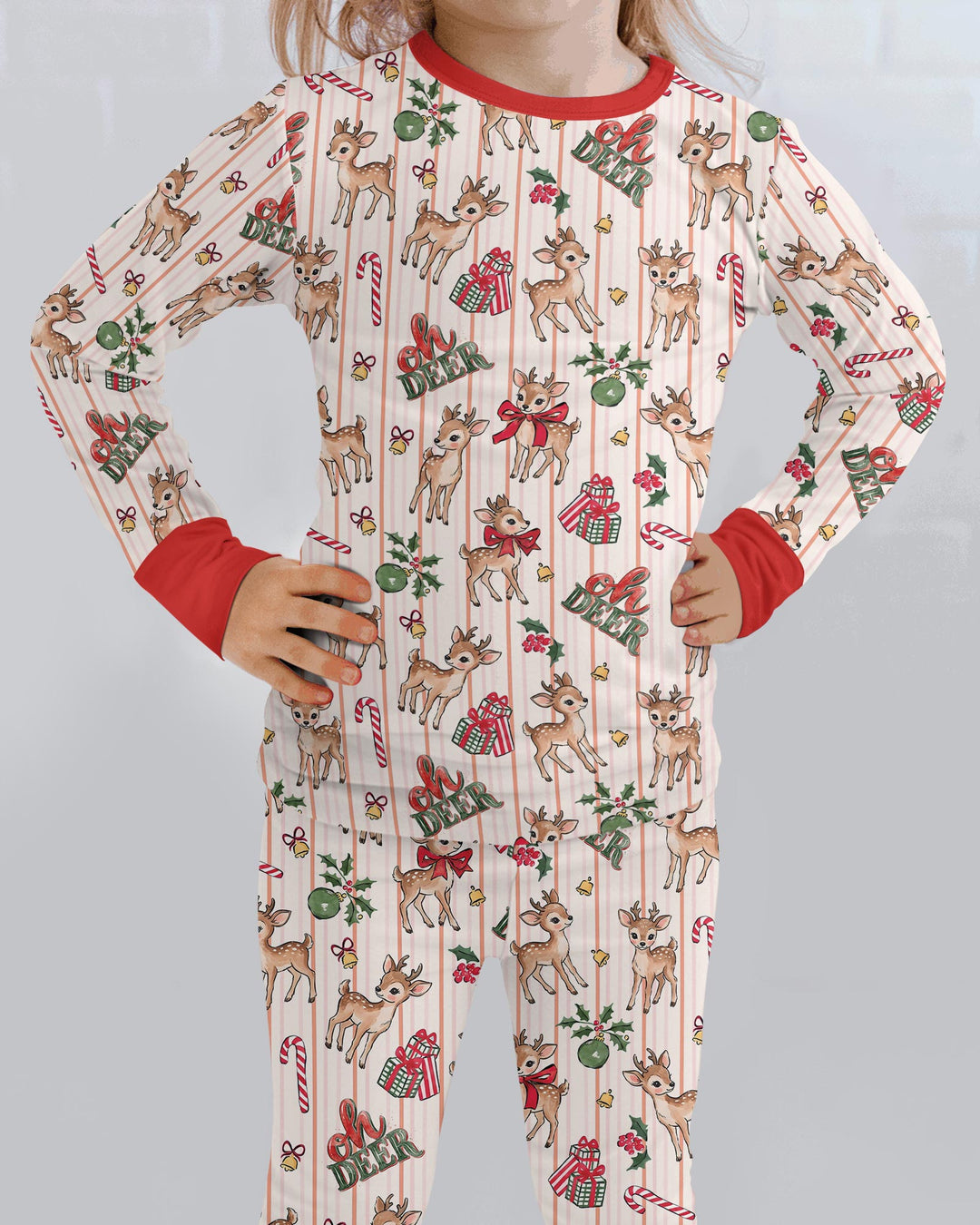 Oh Deer Mommy & Me Matching Bamboo Two Piece Long Sleeve Pajama Set