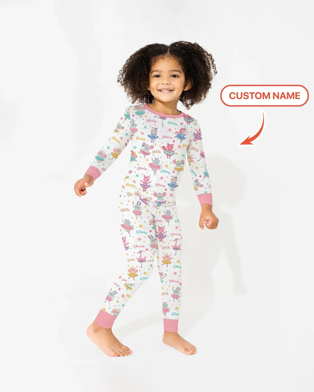 Fairy Friends Ballet Custom Name Bamboo Two Piece Long Sleeve Pajama Set
