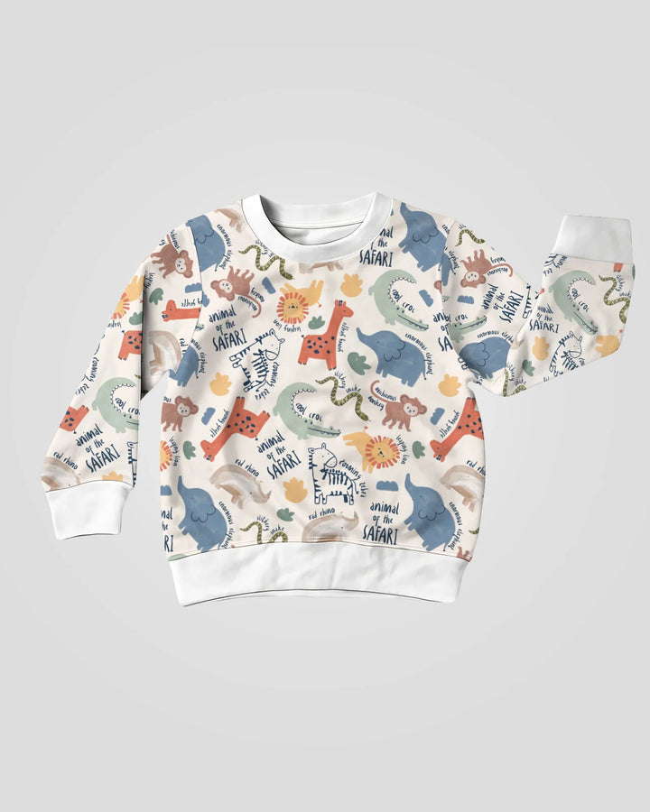 Lustige afrikanische Tiere Bambus Rundhals-Sweatshirt