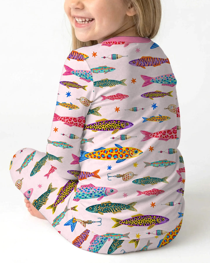 Zweiteiliges Langarm-Pyjama-Set mit Sommerfrüchten