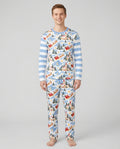 Whimsical Santa's Winter Village Bamboo Men's Pajama Set