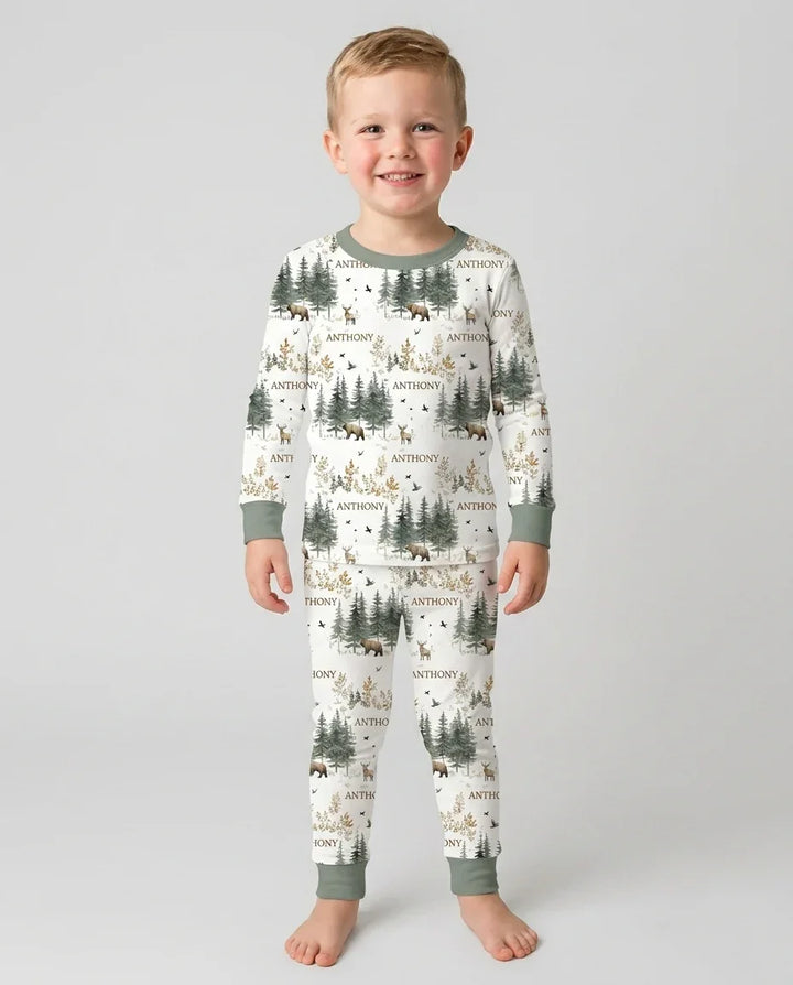Zweiteiliges Langarm-Pyjama-Set mit Sommerfrüchten