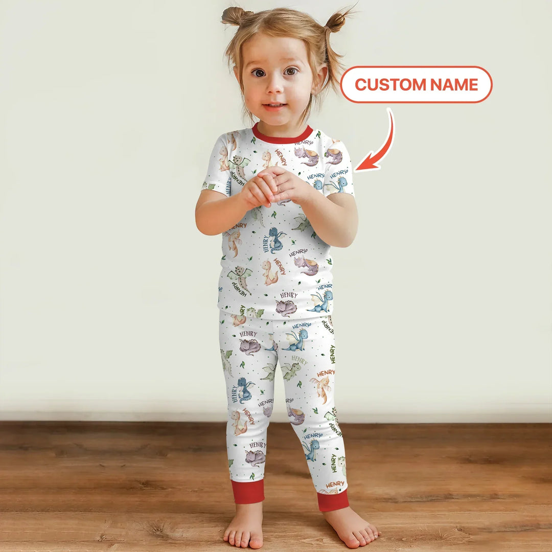 Zweiteiliges, kurzärmliges Pyjama-Set mit Marienkäfern