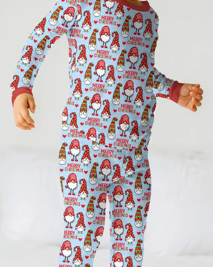 Gnomie Christmas Bamboo Two Piece Long Sleeve Pajama Set