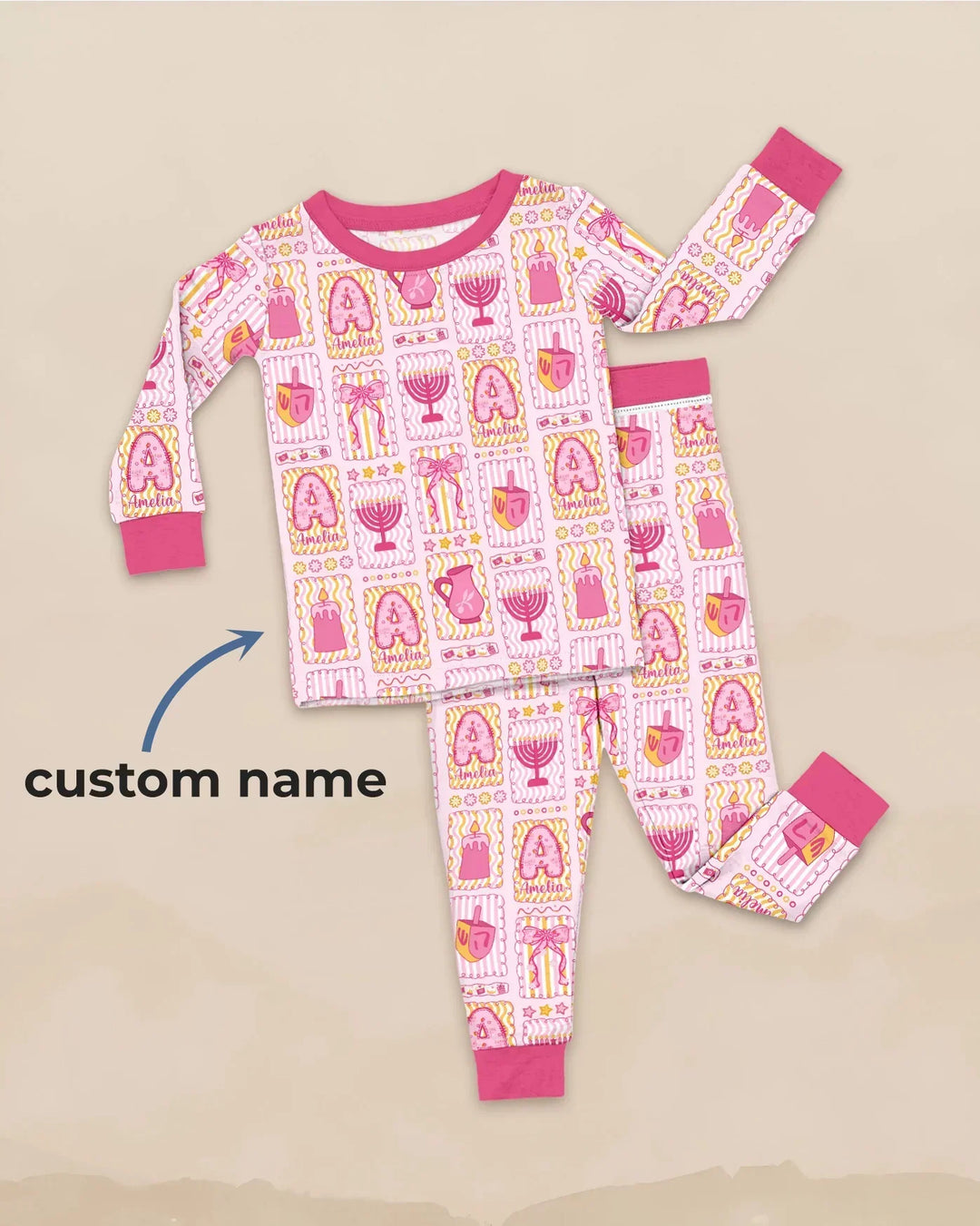 Zweiteiliges Langarm-Pyjama-Set mit Sommerfrüchten
