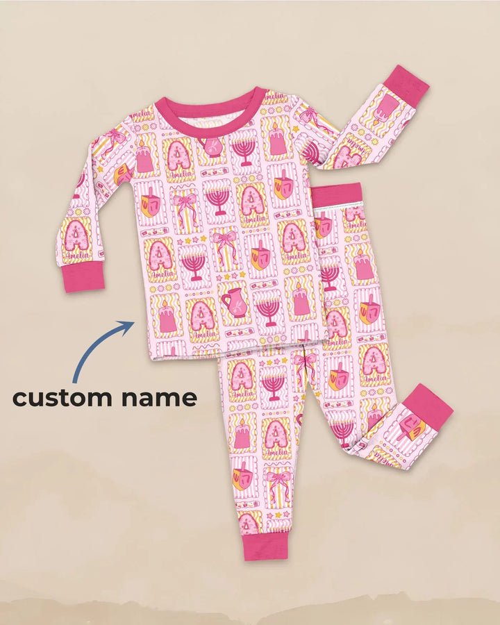 Zweiteiliges Langarm-Pyjama-Set mit Sommerfrüchten