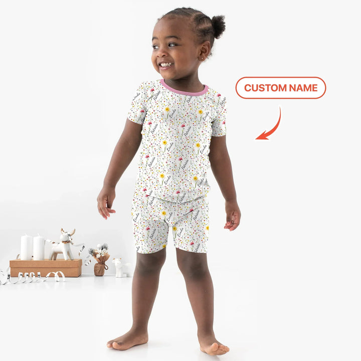 Zweiteiliges Pyjama-Set mit kurzen Ärmeln und Shorts im Sommer-Design