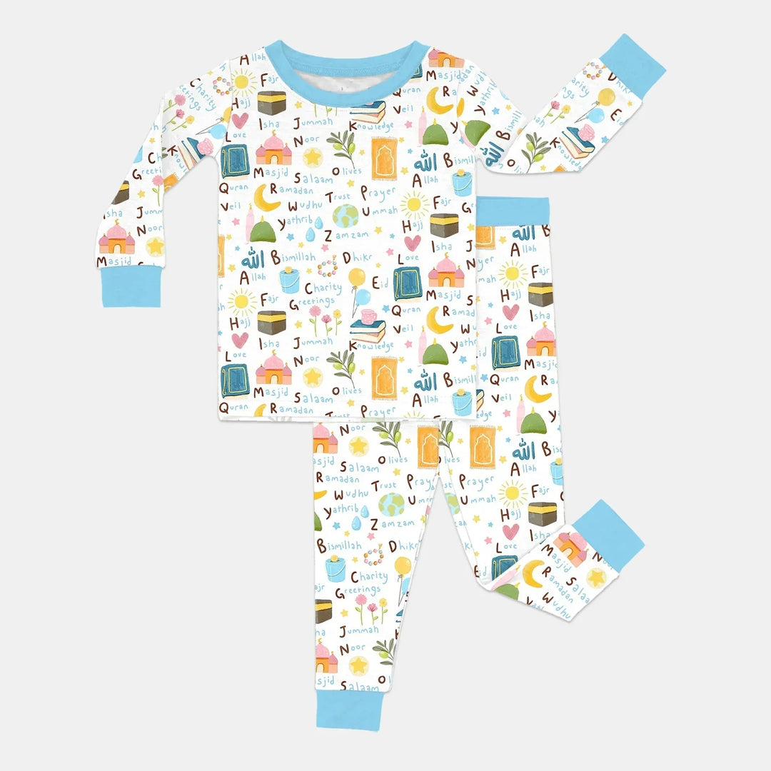 Zweiteiliges Langarm-Pyjama-Set mit Sommerfrüchten