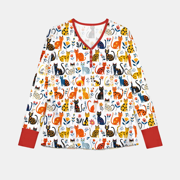 Whimsy Woodland Cats Bamboo Women Pajama Set
